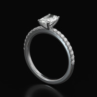 0.78 Ct. Sapphire Ring, 14K White Gold 2