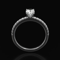 0.78 Ct. Sapphire Ring, 14K White Gold 3