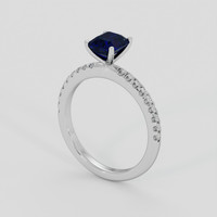 1.25 Ct. Blue Sapphire Ring, 18K White Gold 2