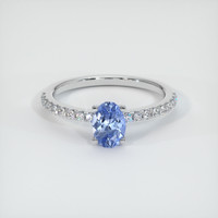 0.78 Ct. Sapphire Ring, 18K White Gold 1