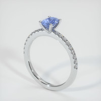 0.78 Ct. Sapphire Ring, 18K White Gold 2
