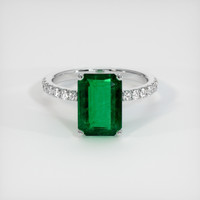 2.65 Ct. Emerald Ring, 18K White Gold 1