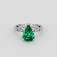 3.38 Ct. Emerald Ring, 18K White Gold 1