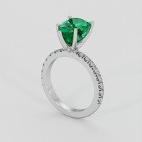 3.38 Ct. Emerald Ring, 18K White Gold 2