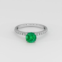1.10 Ct. Emerald Ring, 18K White Gold 1
