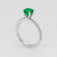 1.10 Ct. Emerald Ring, 18K White Gold 2