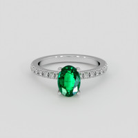 1.21 Ct. Emerald Ring, 18K White Gold 1
