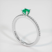 0.25 Ct. Emerald Ring, 18K White Gold 2