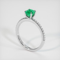 0.57 Ct. Emerald Ring, 18K White Gold 2