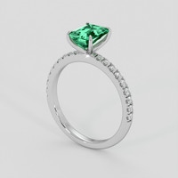 1.19 Ct. Emerald Ring, 18K White Gold 2