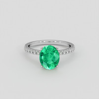 2.46 Ct. Emerald Ring, 18K White Gold 1
