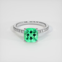 1.50 Ct. Emerald Ring, 18K White Gold 1