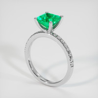 1.50 Ct. Emerald Ring, 18K White Gold 2