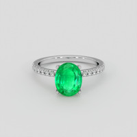 2.39 Ct. Emerald Ring, 18K White Gold 1
