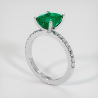 2.32 Ct. Emerald Ring, 18K White Gold 2