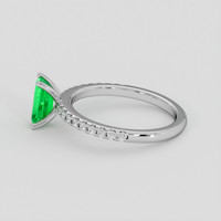 0.70 Ct. Emerald Ring, 18K White Gold 4