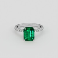 3.03 Ct. Emerald Ring, 18K White Gold 1