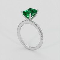 3.03 Ct. Emerald Ring, 18K White Gold 2