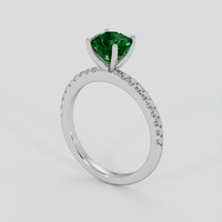 1.31 Ct. Emerald Ring, 18K White Gold 2