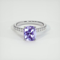 2.39 Ct. Violetish Blue Tanzanite Ring, 18K White Gold 1