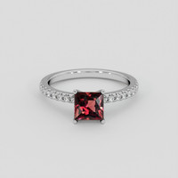 1.60 Ct. Red Garnet Ring, 18K White Gold 1