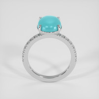 3.49 Ct. Blue Turquoise Ring, 18K White Gold 3