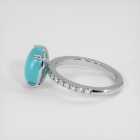 3.49 Ct. Blue Turquoise Ring, 18K White Gold 4