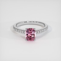 1.73 Ct. Pink Sapphire Ring, 18K White Gold 1