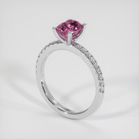 1.73 Ct. Pink Sapphire Ring, 18K White Gold 2