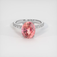 4.50 Ct. Padparadscha Sapphire Ring, 18K White Gold 1