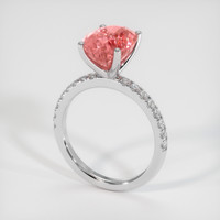 4.50 Ct. Padparadscha Sapphire Ring, 18K White Gold 2