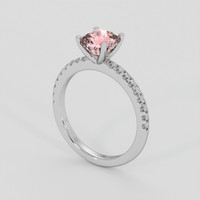 1.57 Ct. Padparadscha Sapphire Ring, 18K White Gold 2