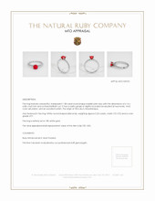 Ruby Ring 1.08 Ct., 18K White Gold Appraisal