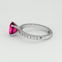 2.04 Ct. Pink Sapphire Ring, 18K White Gold 4