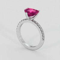 2.04 Ct. Pink Sapphire Ring, 18K White Gold 2