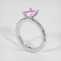 2.08 Ct. Pink Sapphire Ring, 18K White Gold 2