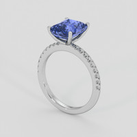 3.52 Ct. Blue Sapphire Ring, 18K White Gold 2