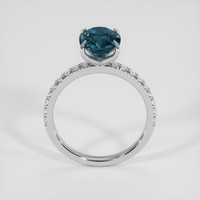 2.56 Ct. Greenish Blue Sapphire Ring, 18K White Gold 3