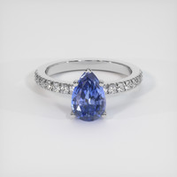 2.09 Ct. Blue Sapphire Ring, 18K White Gold 1