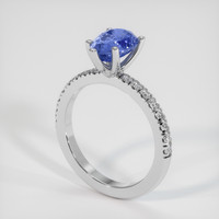 2.09 Ct. Blue Sapphire Ring, 18K White Gold 2
