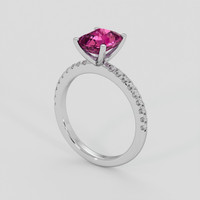 2.07 Ct. Purplish Pink Sapphire Ring, 18K White Gold 2