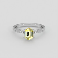 1.22 Ct. Yellow Sapphire Ring, 18K White Gold 1