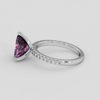 3.09 Ct. Pinkish Purple Sapphire Ring, 18K White Gold 4