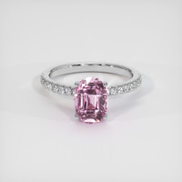 3.10 Ct. Pink Sapphire Ring, 18K White Gold 1