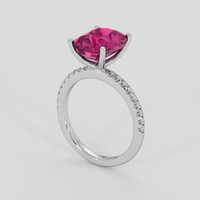 5.09 Ct. Pink Sapphire Ring, 18K White Gold 2