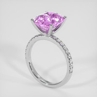 4.04 Ct. Pink Sapphire Ring, 18K White Gold 2