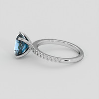 3.14 Ct. Greenish Blue Sapphire Ring, 18K White Gold 4