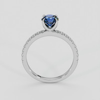 1.01 Ct. Greenish Blue Sapphire Ring, 18K White Gold 3