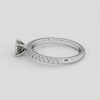 0.73 Ct. Brownish Green Sapphire Ring, 18K White Gold 4