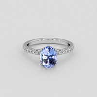 2.17 Ct. Blue Sapphire Ring, 18K White Gold 1